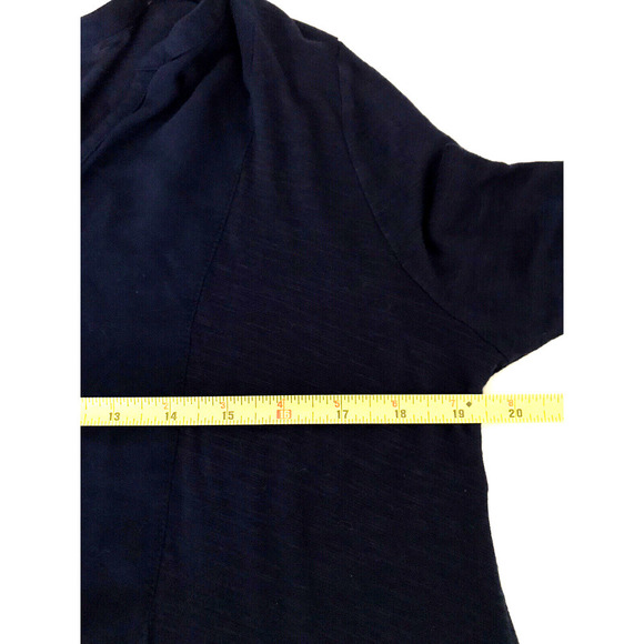 Lucky Brand | Roll Tab Sleeves Button Front Tunic Size L Blue Split V- Neck - Picture 6 of 9